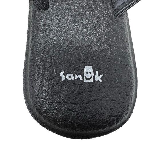 Sanuk Yoga Mat Slingback Black White Floral Sandals 8 - Picture 5 of 7